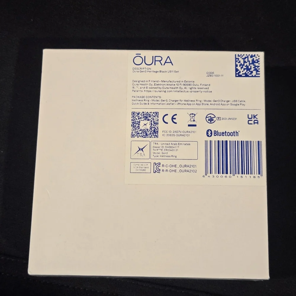 Oura Black Smart Ring Insert / Sensor Pod